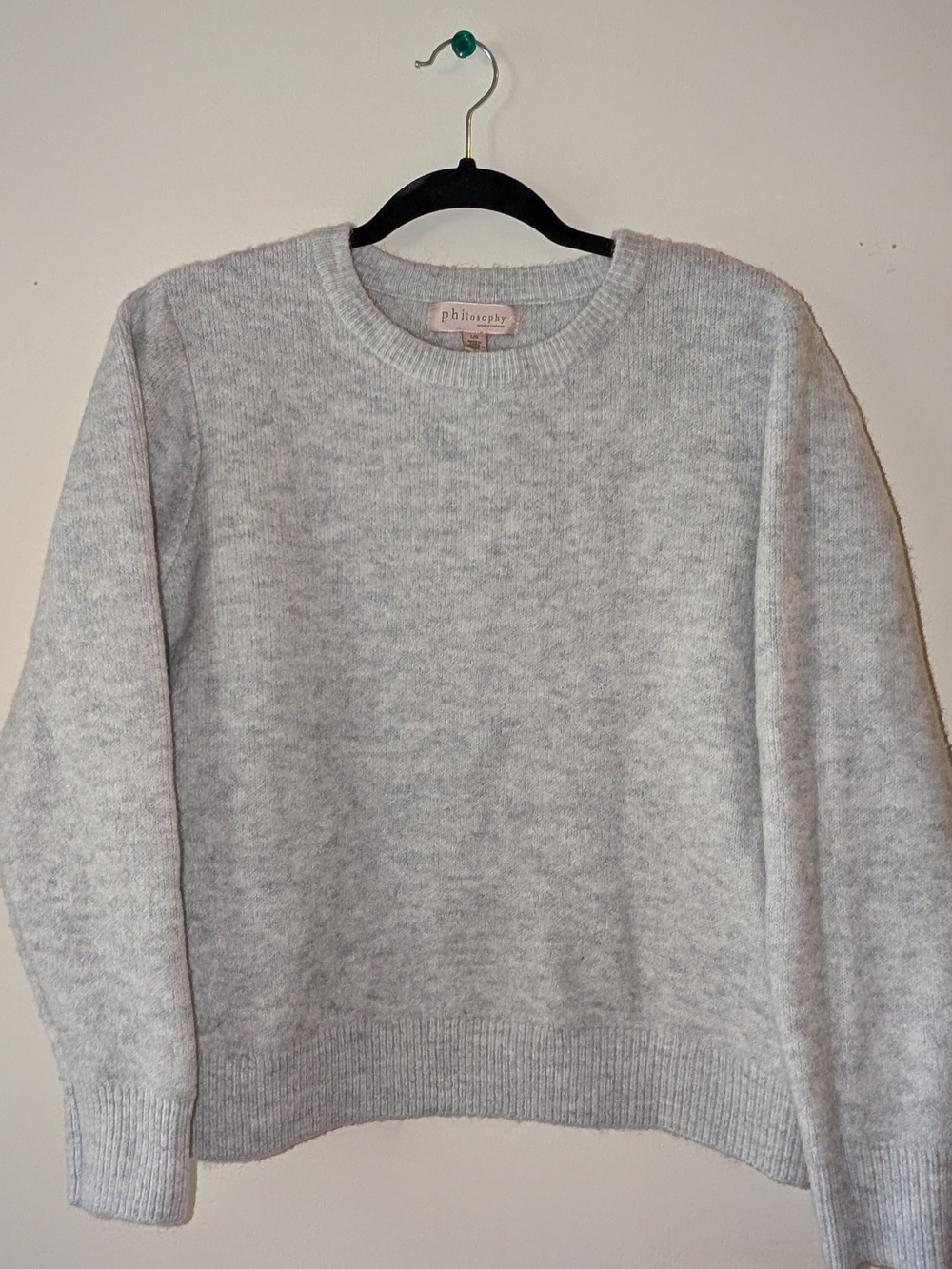 Philosophy Light Gray Heather Crewneck Sweater